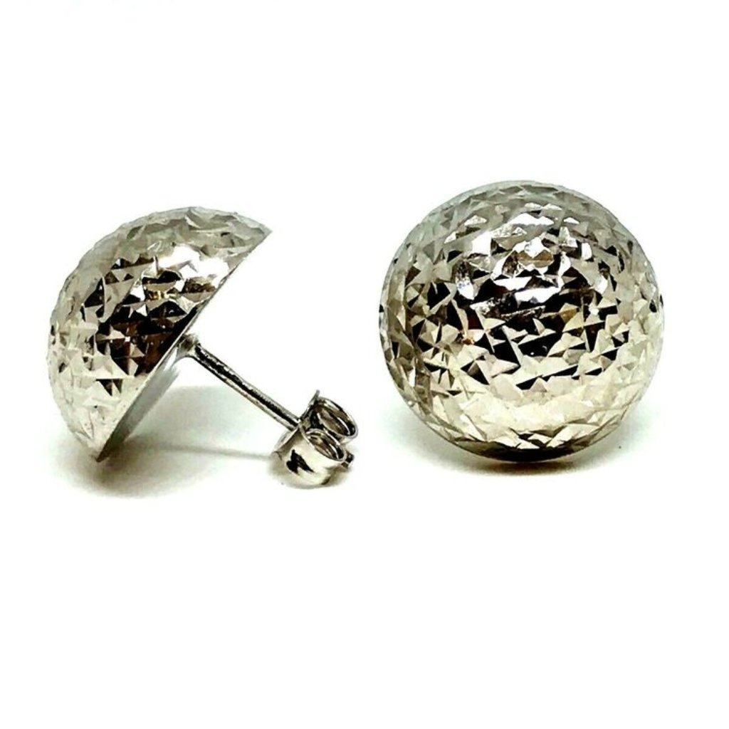 Authentic Italian Sterling Silver 14mm Push Back Earrings